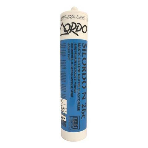 SILORDO N26C - MASTIC SILICONE - BASE NEUTRE - CARTOUCHE DE 300ML