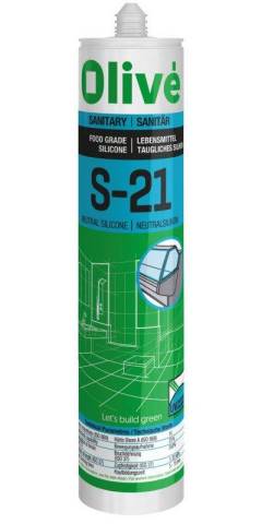 S-21 - SILICONE NEUTRE CONTACT ALIMENTAIRE, SANITAIRE SYNTHETIQUE, MONO COMPOSANT