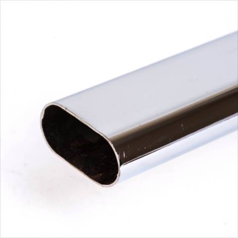 TUBE DE PENDERIE OVALE CHROME 30x15mm