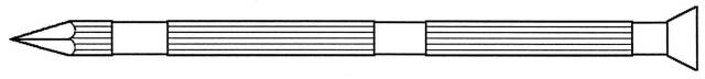 POINTE BETON STRIEE ELECTROZINGUEE ACIER TREMPE - 52HRC