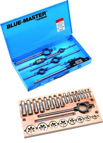 JEU DE TARAUDS ET FILIERES HSS EN COFFRET METALLIQUE - D638