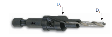 MECHE A BOIS CV  CHANFREINER QUEUE CYLINDRIQUE ET HEXAGONALE 1/4 - BM5